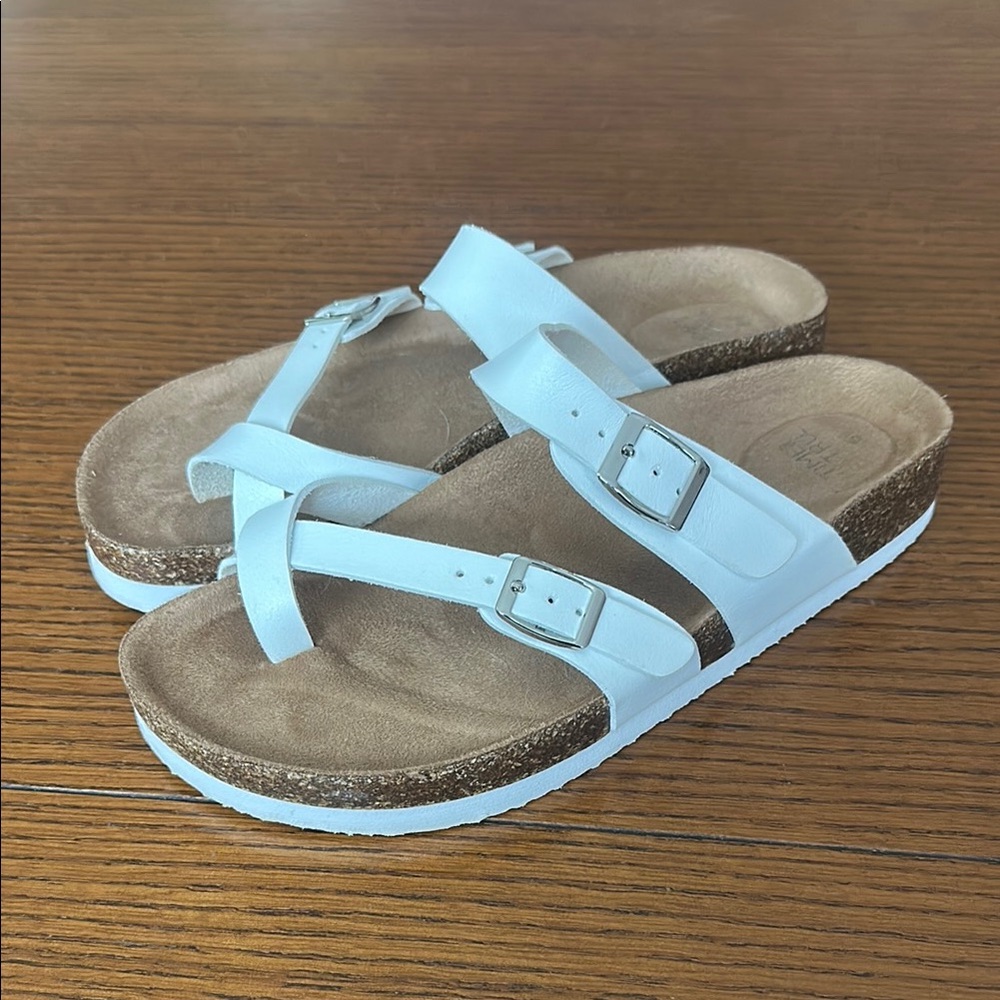 Time and Tru White Sandals